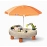 Žaislinis didelis smėlio ir vandens stalas vaikams | Su dangčiu, skėčiu ir statybų aikštele | Little Tikes